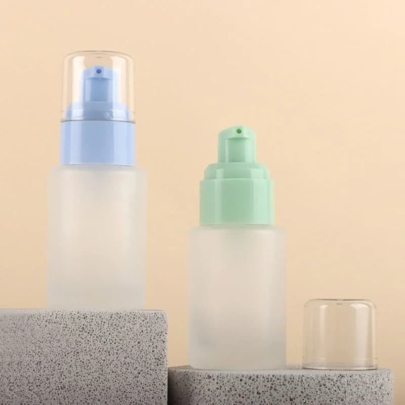 Flacone in Vetro Vuoto da 30ml con Pompa, Bottiglie da Viaggio, Contenitore Ricaricabile per Lozioni, Creme per il Corpo, Oli Essenziali