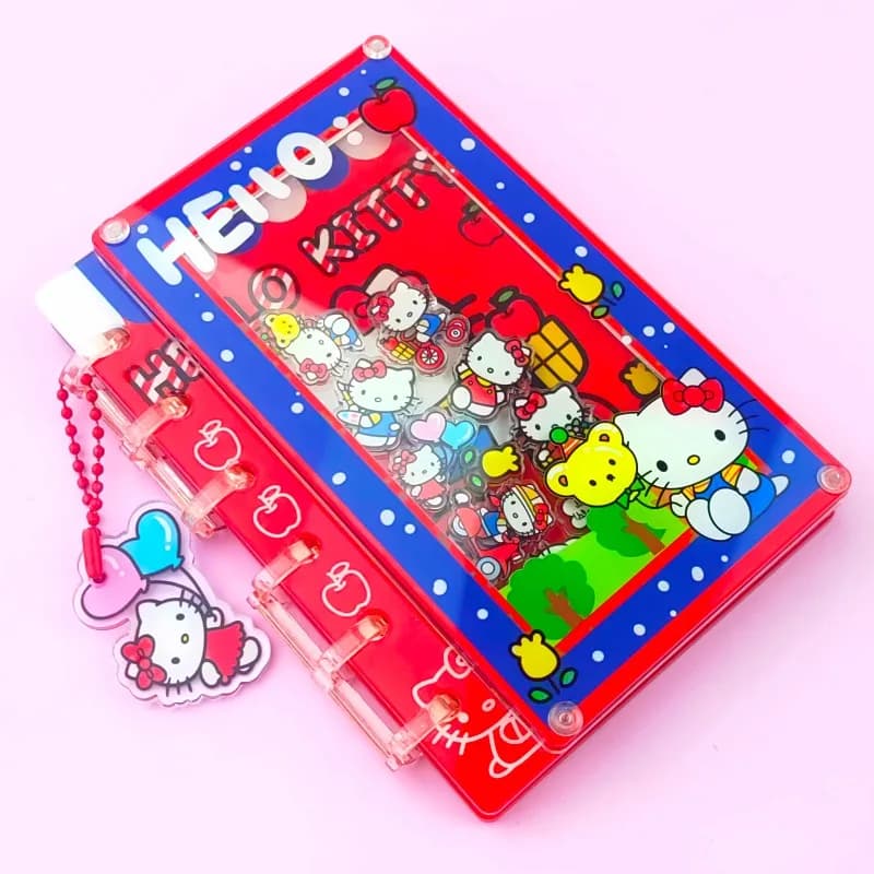 Serie Hello Kitty Carino A7 Shake Libro a fogli mobili Notebook acrilico Alto-grazioso Manuale Animazione Cartone animato Diario per studenti Regalo