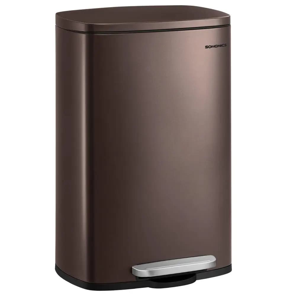 Bidone della Spazzatura da 50 L (13 Galloni), Contenitore per Rifiuti in Acciaio Inox per Cucina, Bidone per Riciclaggio o Rifiuti, Chiusura Morbida, Pedale a Pressione, Contenitore Interno Rimovibile