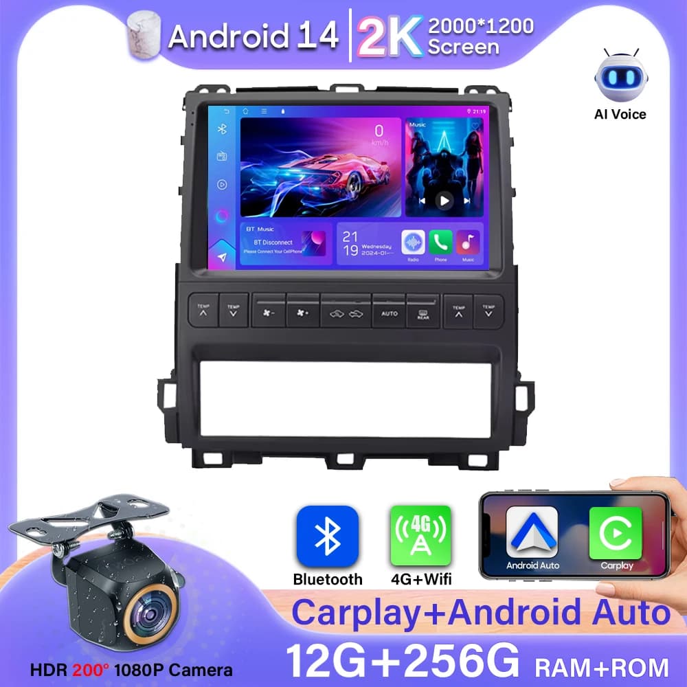 Android Auto Car Radio Video For Toyota Land Cruiser Prado 120 For Lexus GX470 GX 470 J120 2002 - 2009 Car Intelligent 2k DVD