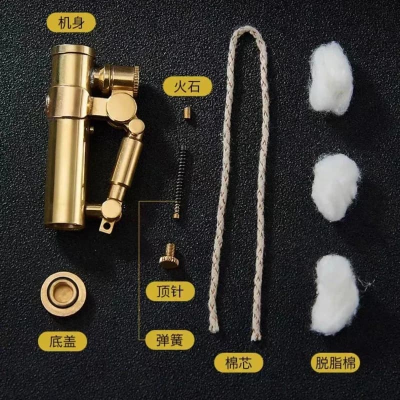 Retro High-Quality Automatic Mechanical Brass Windproof Kerosenes Lighter with One-Button Ignition Creative Ditch Kowtow Machine