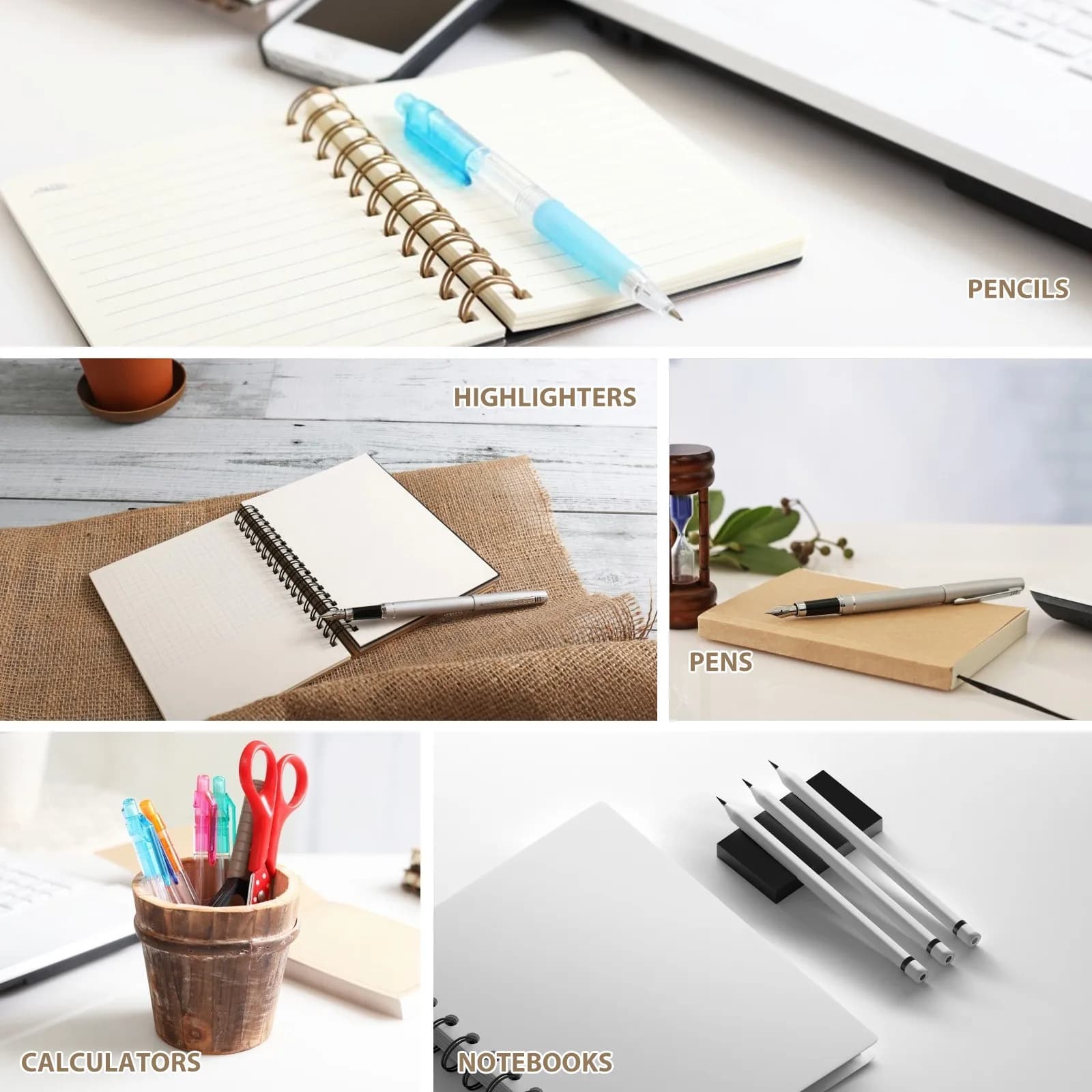 Set di 1 Portapenne da Scrivania in Legno, Design Inclinato, Organizzatore Multicomparto per Cancelleria, Robusto e Leggero