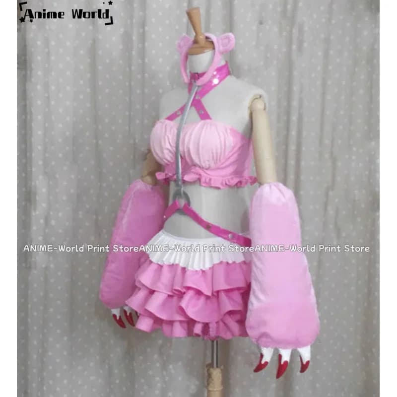 Nuovo《 Formato》Super Sonico Pink Bear Gloomy Racing GK Ver Costume Cosplay Custom Made5;c,6's.2;b'8,