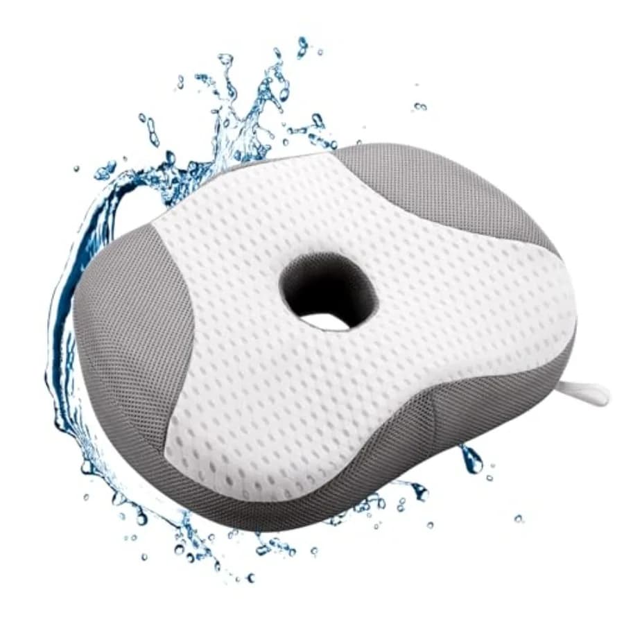 Cuscino Rialzato per Vasca Idromassaggio, Cuscino Appoggiacapelli Pesato con Potenti Ventose Antiscivolo, Ergonomico in Rete 4D, Cuscino Rialzato, Quic