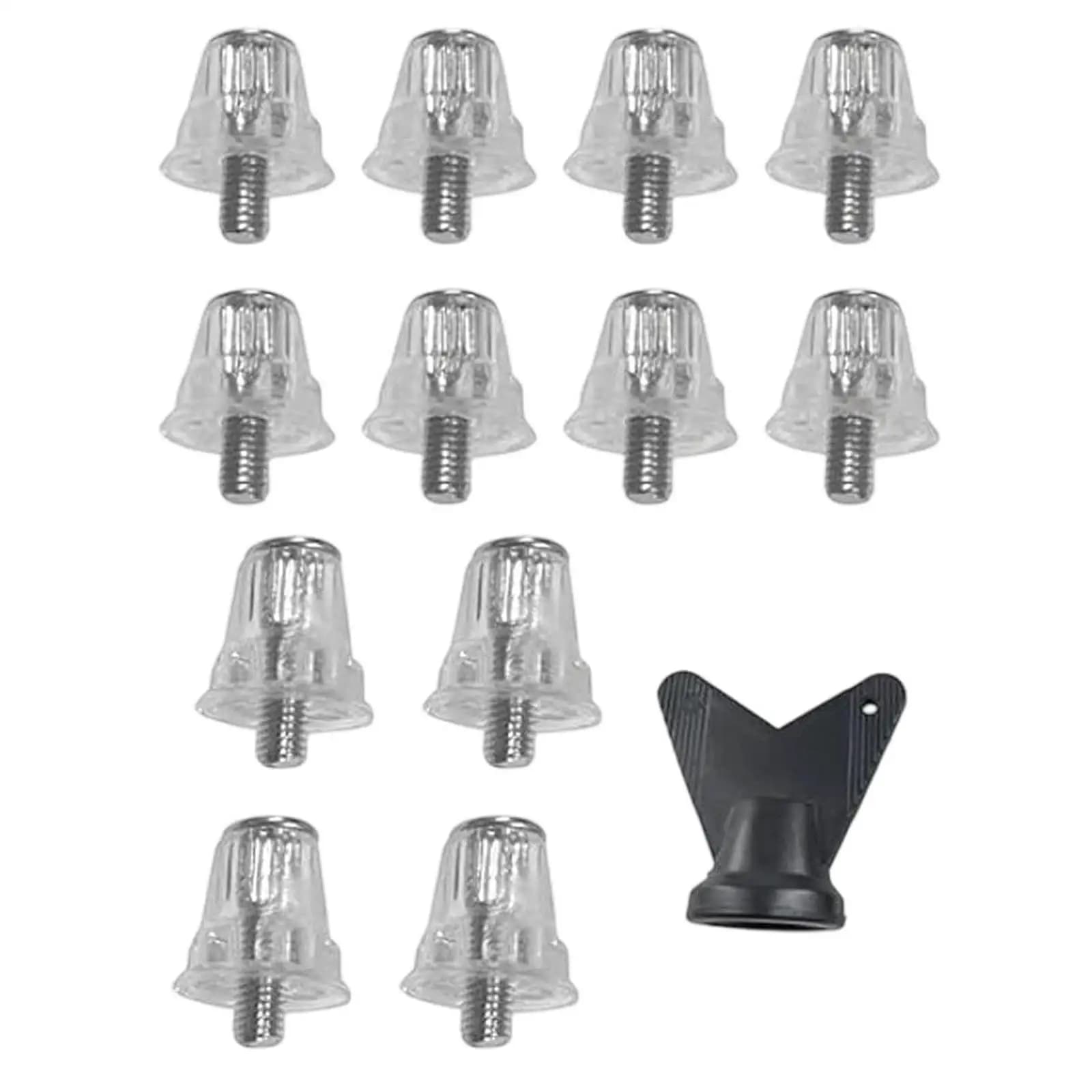 Tacchetti per Scarpe da Calcio Antiscivolo in Metallo e Nylon, con Vite per Scarpe Sportive e Stivali, Kit Chiave per Terreni Duri da Competizione