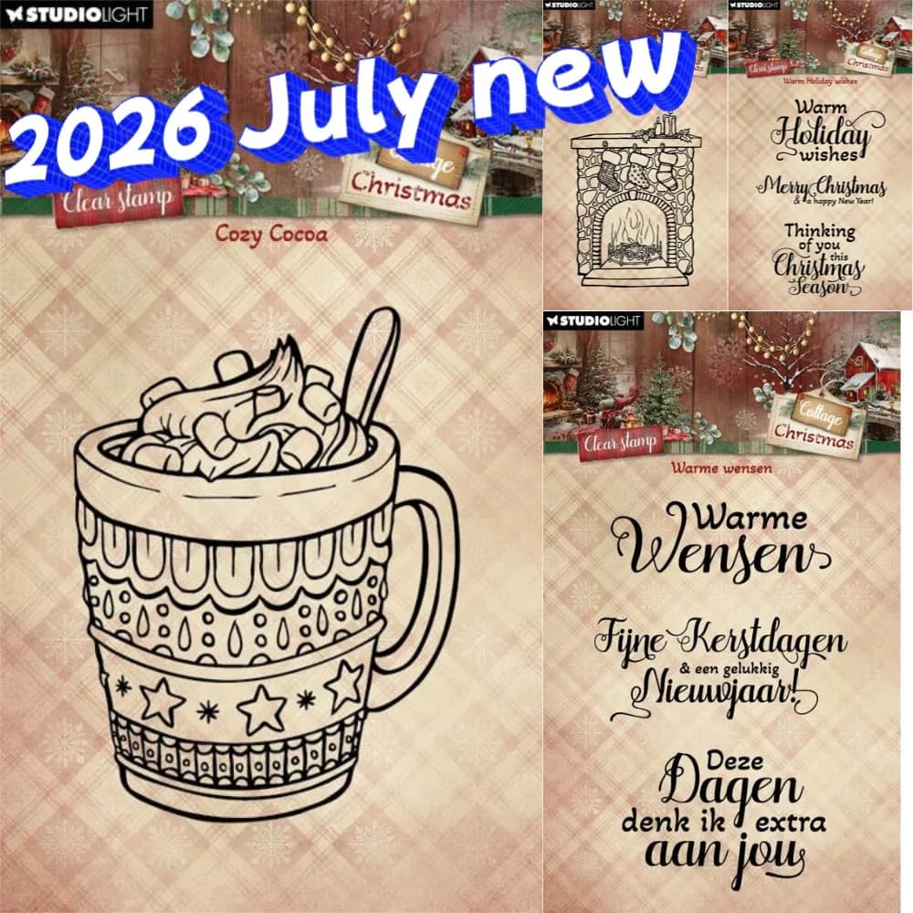 2026 July new Warm Holiday Wishes metal cut dies and clear stamps scrapbooking to make paper engraving frames card craft set