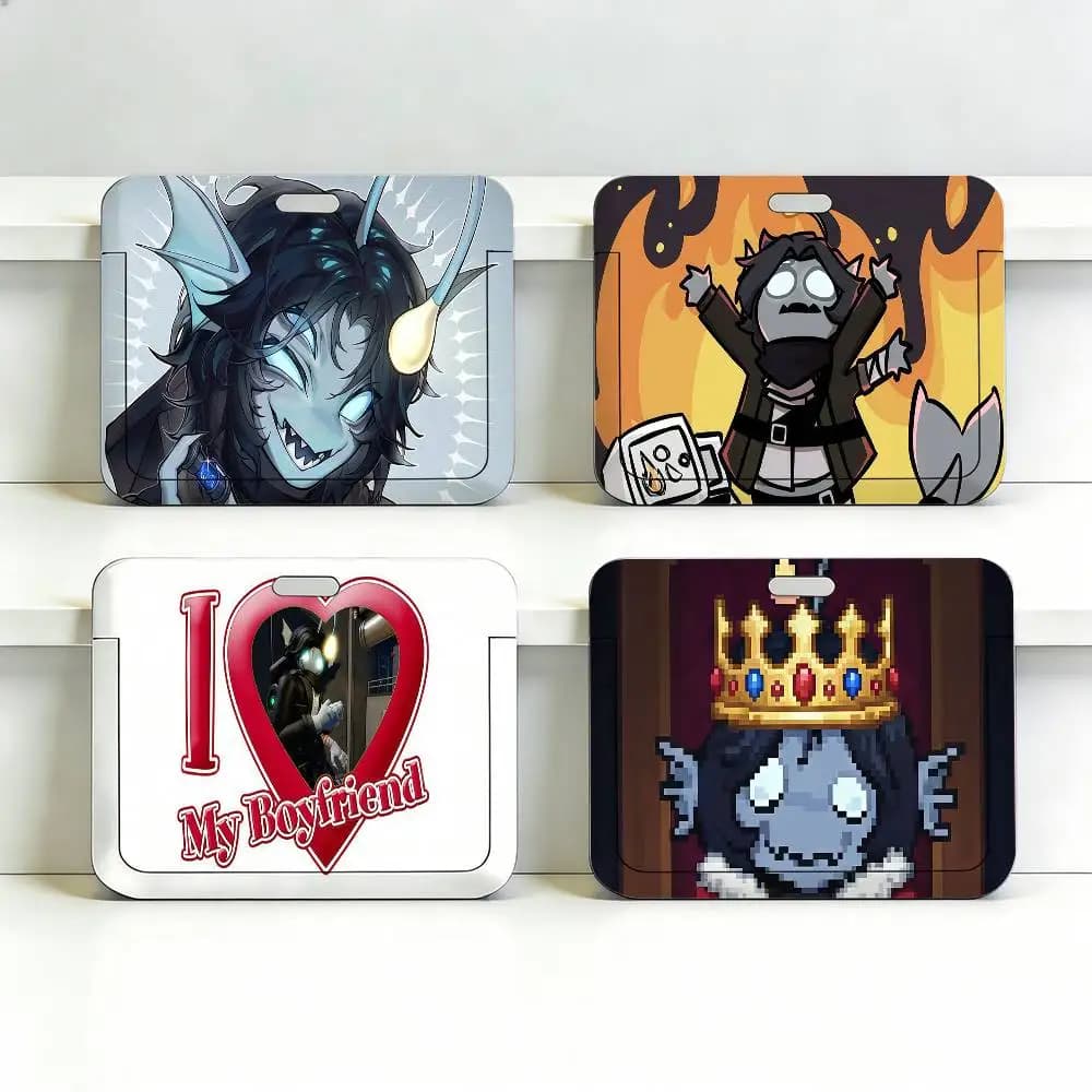 Porta Tessere Trasparente P-Pressure Sebastian Solace Game con Copertura Scorrevole in Plastica e Cordino per Badge Aziendale/ID Lavoro