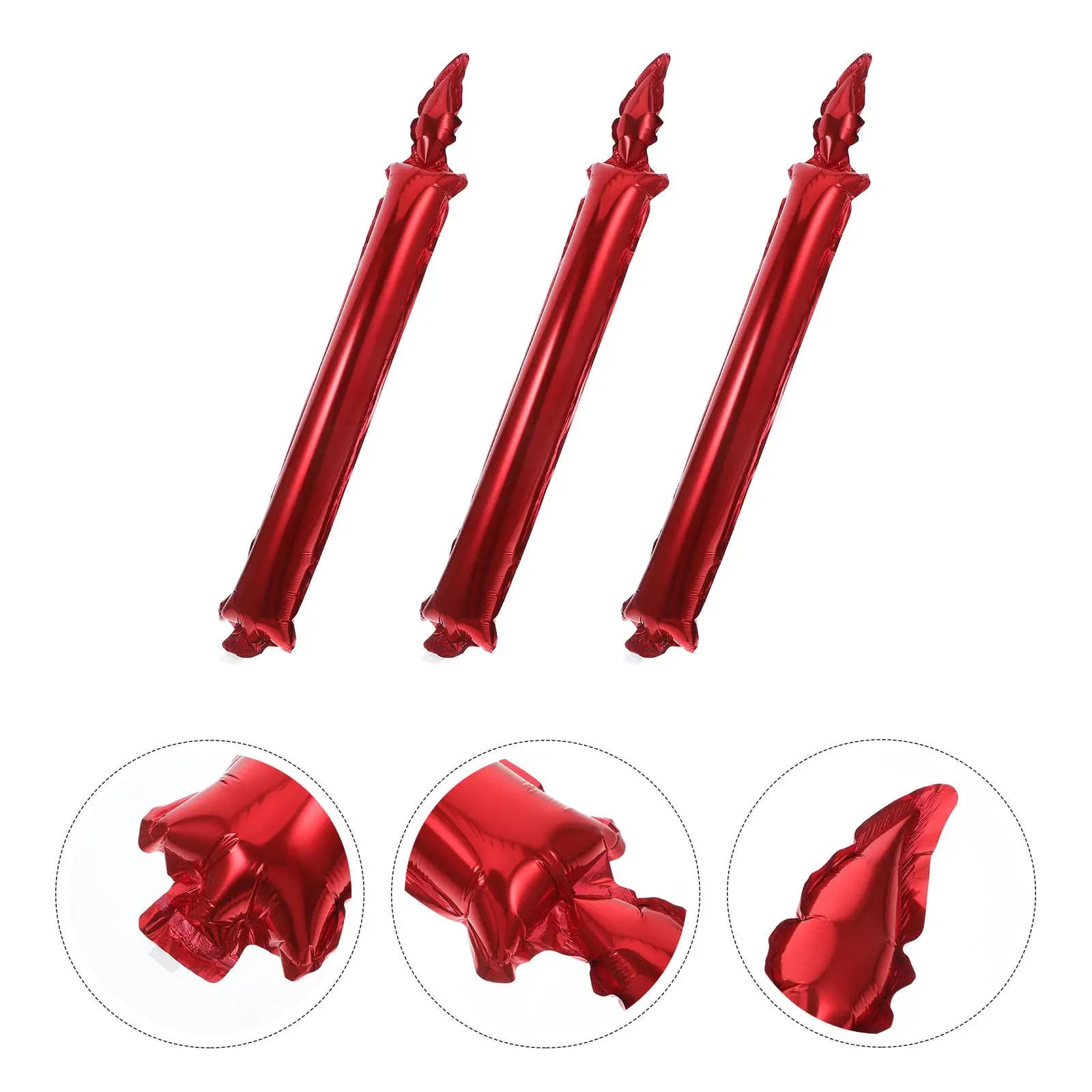 10Pcs Red Inflatable Cheer Sticks for Sports Teams Parties Dance Events Basketball Football Cheerleading Team Spirit