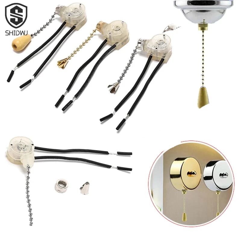 Interruttore a tirante universale per lampada da soffitto Interruttore di ricambio per lampada da parete fai-da-te Interruttori per controller per cavo a catena Accessori per l'illuminazione domestica