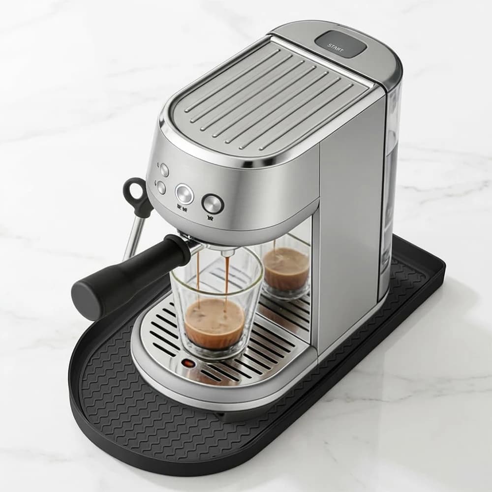 LMETJMA Silicone Coffee Mat with Raised Edges Non-Slip Leak-Proof Espresso Machine Mat for Countertop Kitchen Coffee Maker Mat