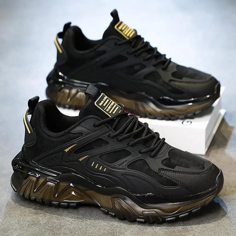 Men Sneakers Running Shoes Thick Sole Height Increasing Trendy Student Casual Footwear