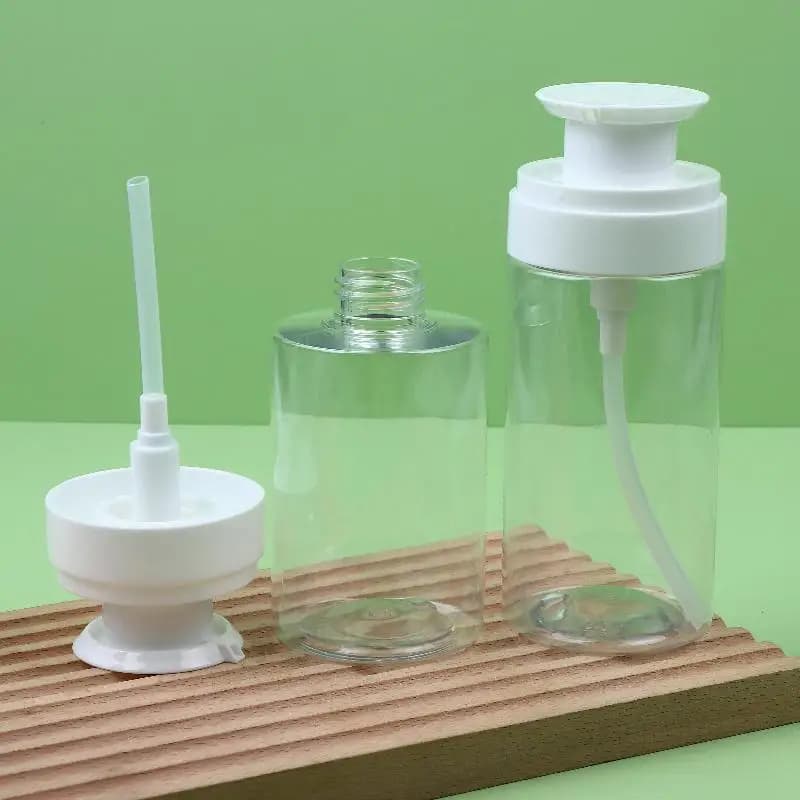 New 150/200/300ml Transparent Flax with Plate and Pressure Dispenser for Lotions, Essences, Water and Detergenti Viso