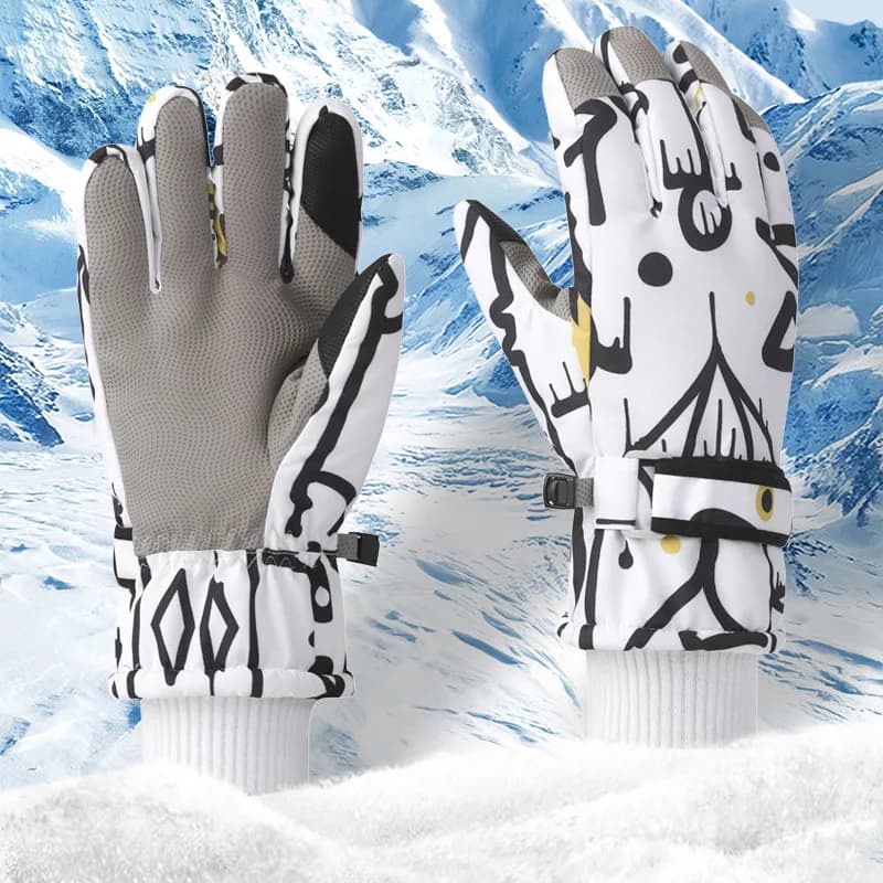 Women's Winter Ski Gloves, Warm Sports Gloves, Windproof, Non-Slip, Touchscreen-Compatible, Cycling Gloves