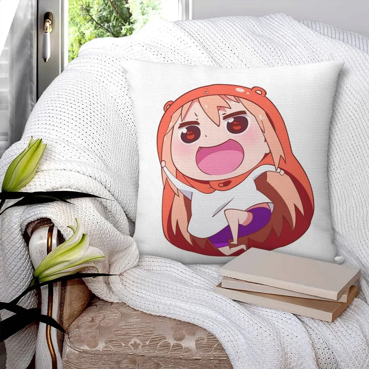 Simpatico Himouto Umaru Chan Anime Federa quadrata Federa per cuscino Federa per cuscino per divano di casa Soggiorno