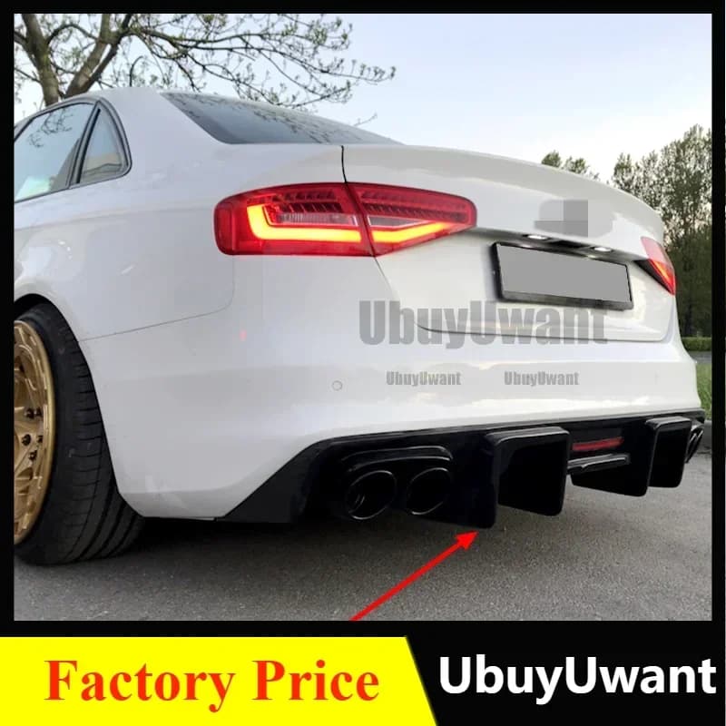For Audi A4 S4 B8.5 Sedan 4 Pintu 2012-2016 High Quality Carbon Fiber Rear Bumper Lip Spoiler Rear Diffuser Protector