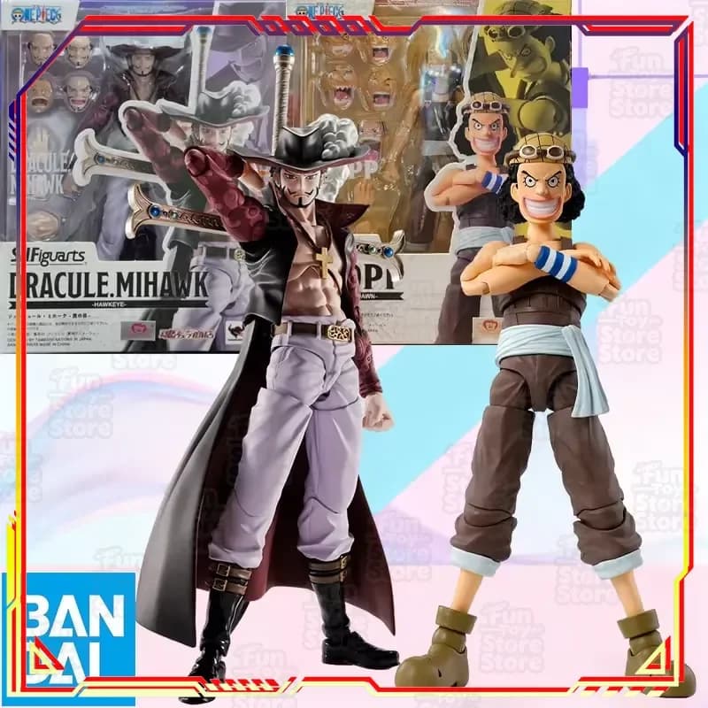 BANDAI S.H.Figuarts One Piece LUFFY Dracule Mihawk Action Figure Modello Giocattolo Scatola Originale Disponibile Imballaggio in Scatola di Schiuma