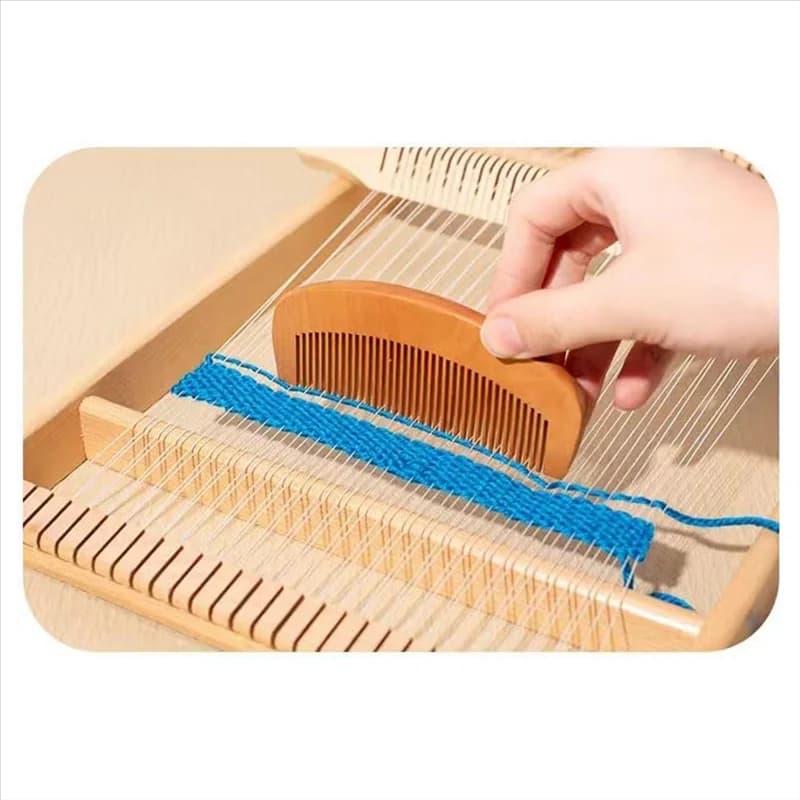 AB15-Weaving-Loom Kit, 15.6 Inch H X 9.85 Inch W Wooden Tapestry Looms, DIY Hand-Knitting Weaving Machine