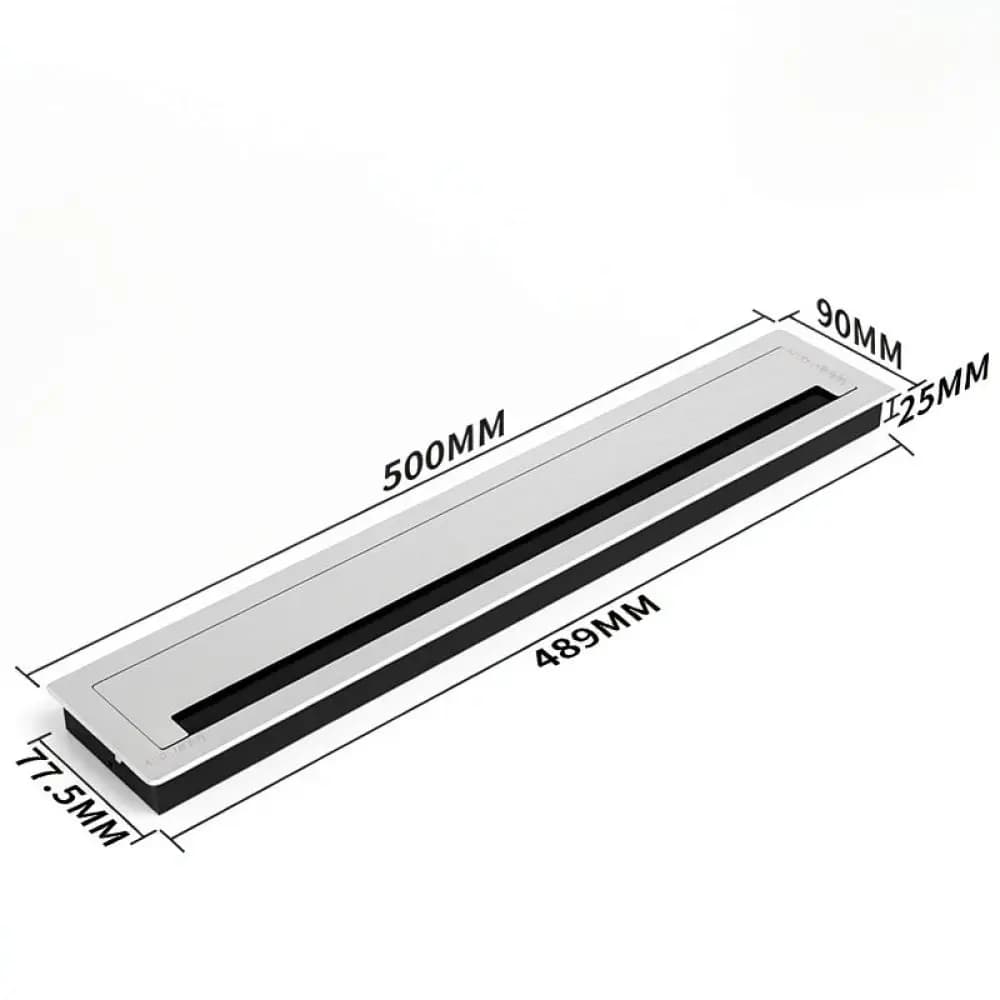 Rectangular Aluminum Cable Management Box Soft Closing Office Desk Wire Organizer Insert Modern Cord Cover For Meeting Table