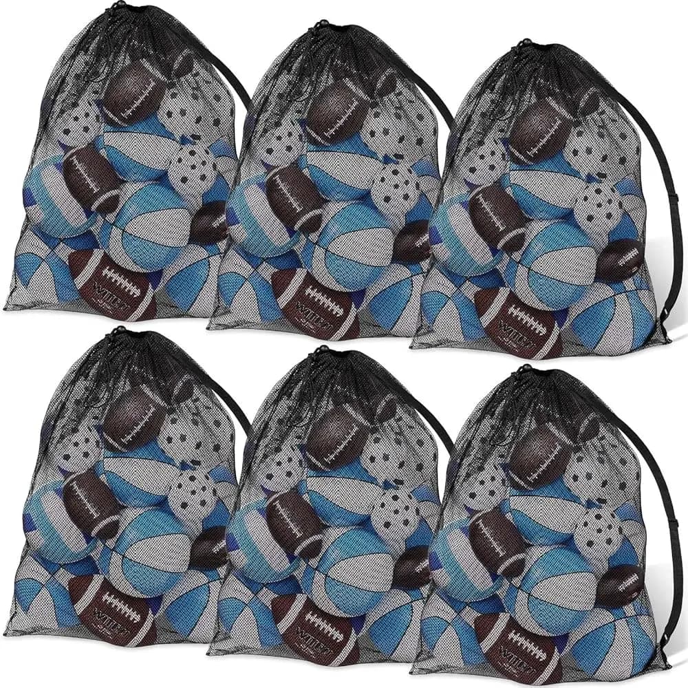 Borsa Sportiva Extra Large per Palloni 30 x 40 Pollici, Sacca in Rete per Calcio e Basket con Tracolla Regolabile