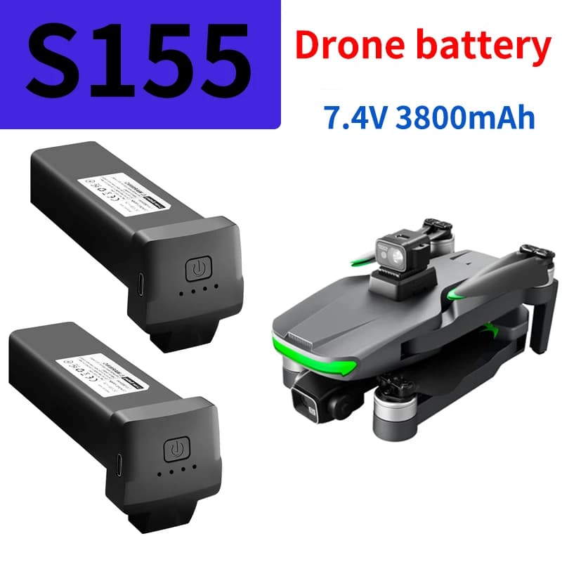 S155 ProMax Drone Battery 7.4V 3800mAh 40min Long Lifespan For S155 Max Dron Replacement Battery S155 Accessories Parts