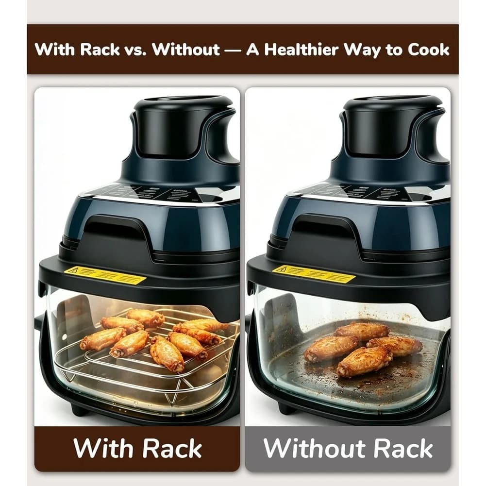 NEW HOT In Stock-Replacement Accessories Set- 3Pc Air Fryer Crisper Tray And Rack In Stainless Steel For Ninja Crispi Models FN1