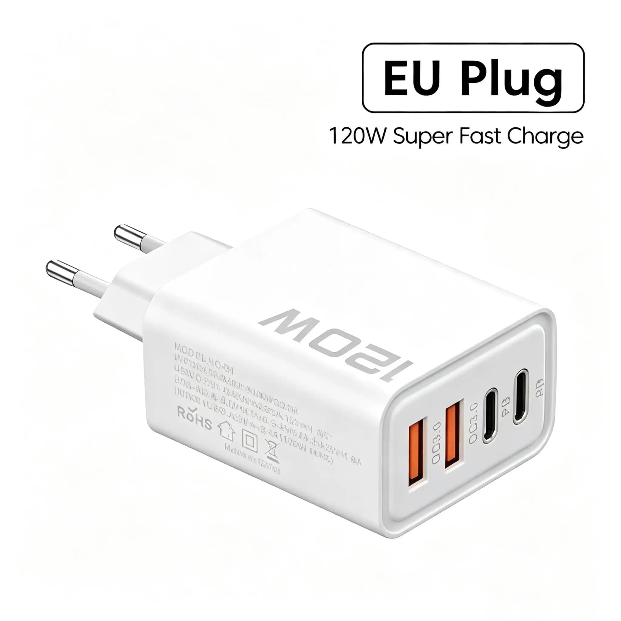 120W PD USB Charger Type C Mobile Phone Adapter For iPhone Samsung Quick Charge 3.0 EU Plug Wall Charger