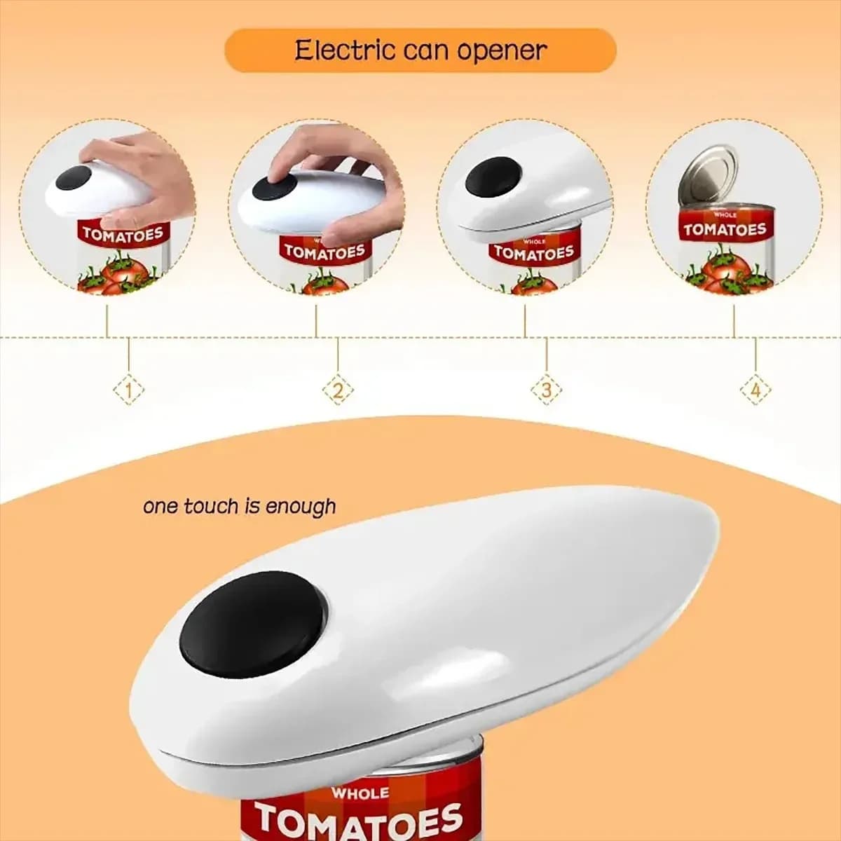 Apriscatole Elettrico Automatico, Apriscatole e Apribottiglie Senza Mani, Facile da Usare, Alimentato a Batteria, Batterie Non Incluse
