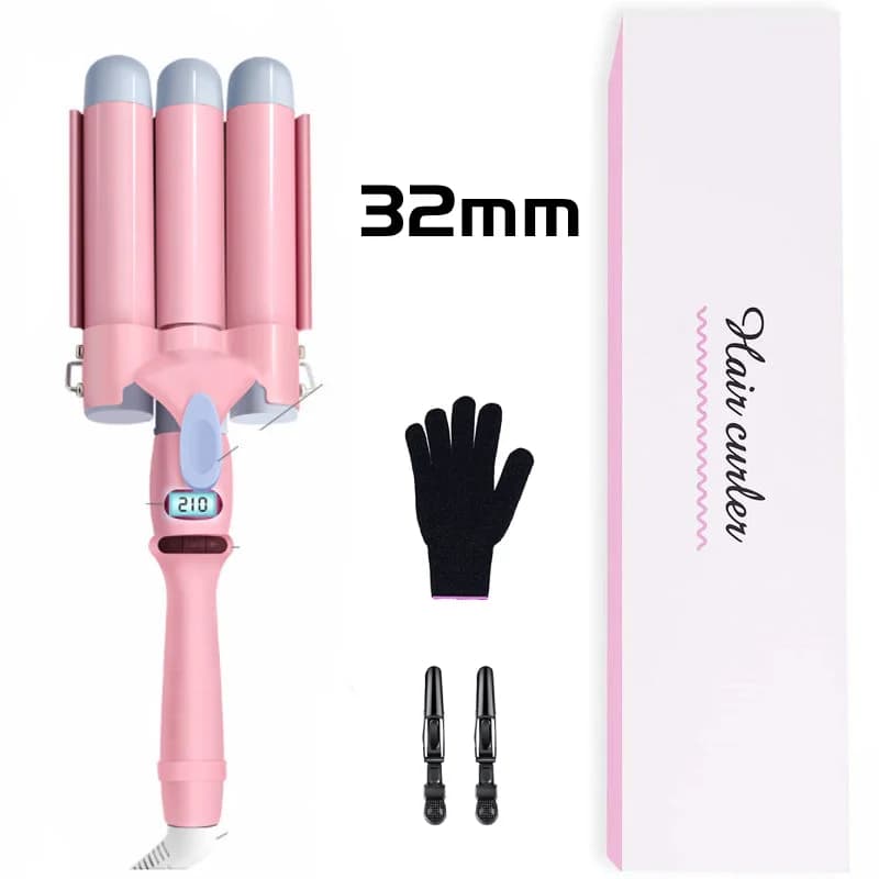 YAWEEN Lcd Curling Iron Professional Ceramic Hair Curler 3 Barrel Hair Curler Irons Hair Wave Fashion Styling Tools