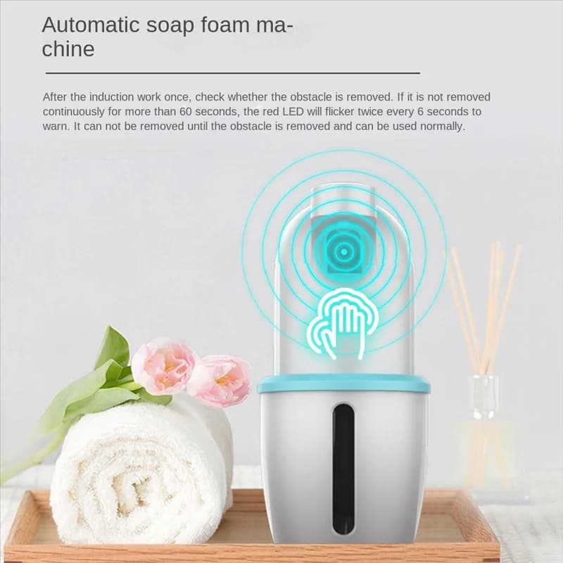 Dispenser automatico di sapone touchless AAAF Ricarica USB Macchina per schiuma intelligente Sensore domestico Dispenser di sapone in schiuma Disinfettante per le mani 275ML