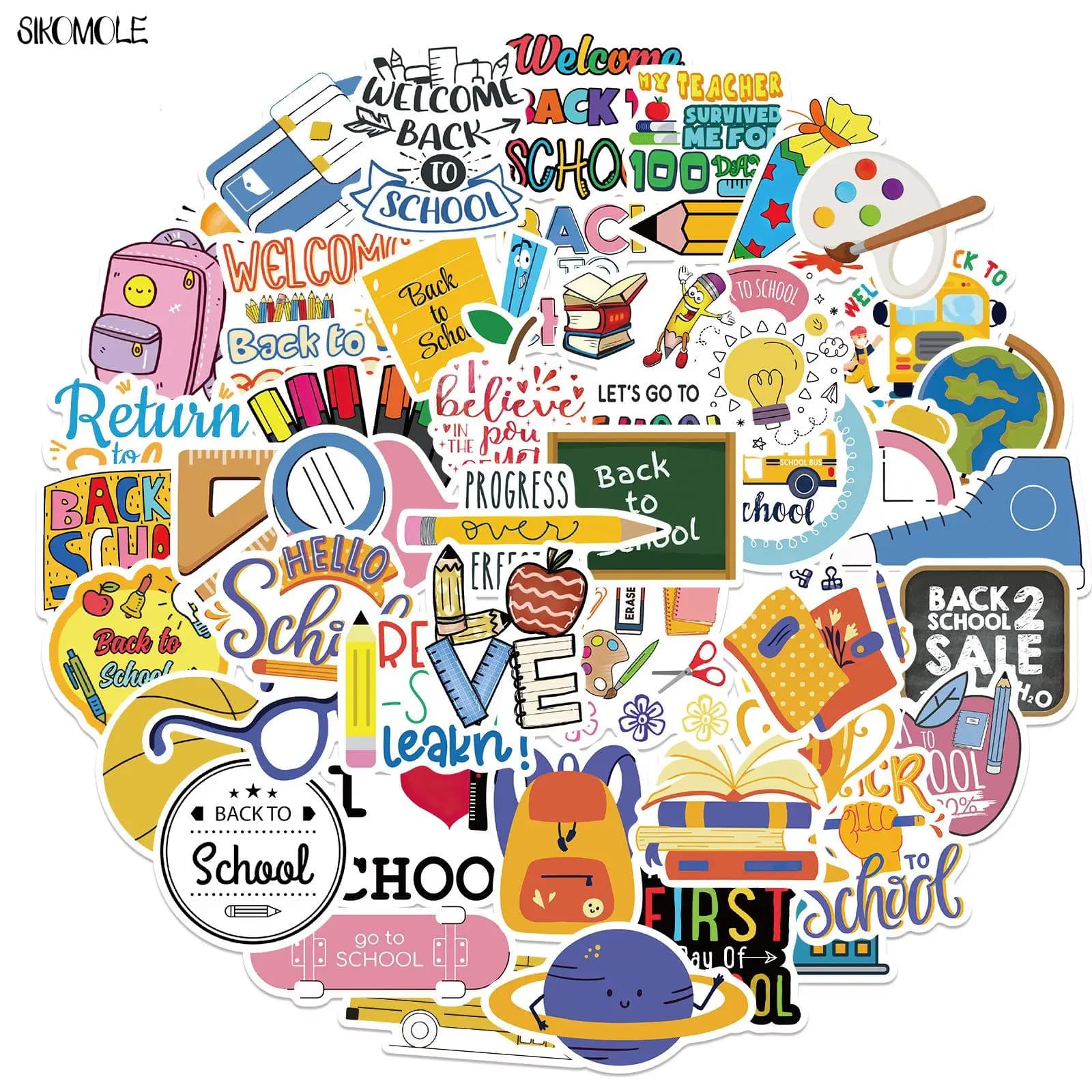10/30/50PCS Cartoon School Season Stickers Student Supplies DIY Toys Luggage Skateboard Diary Laptop Decals Graffiti Sticker F5
