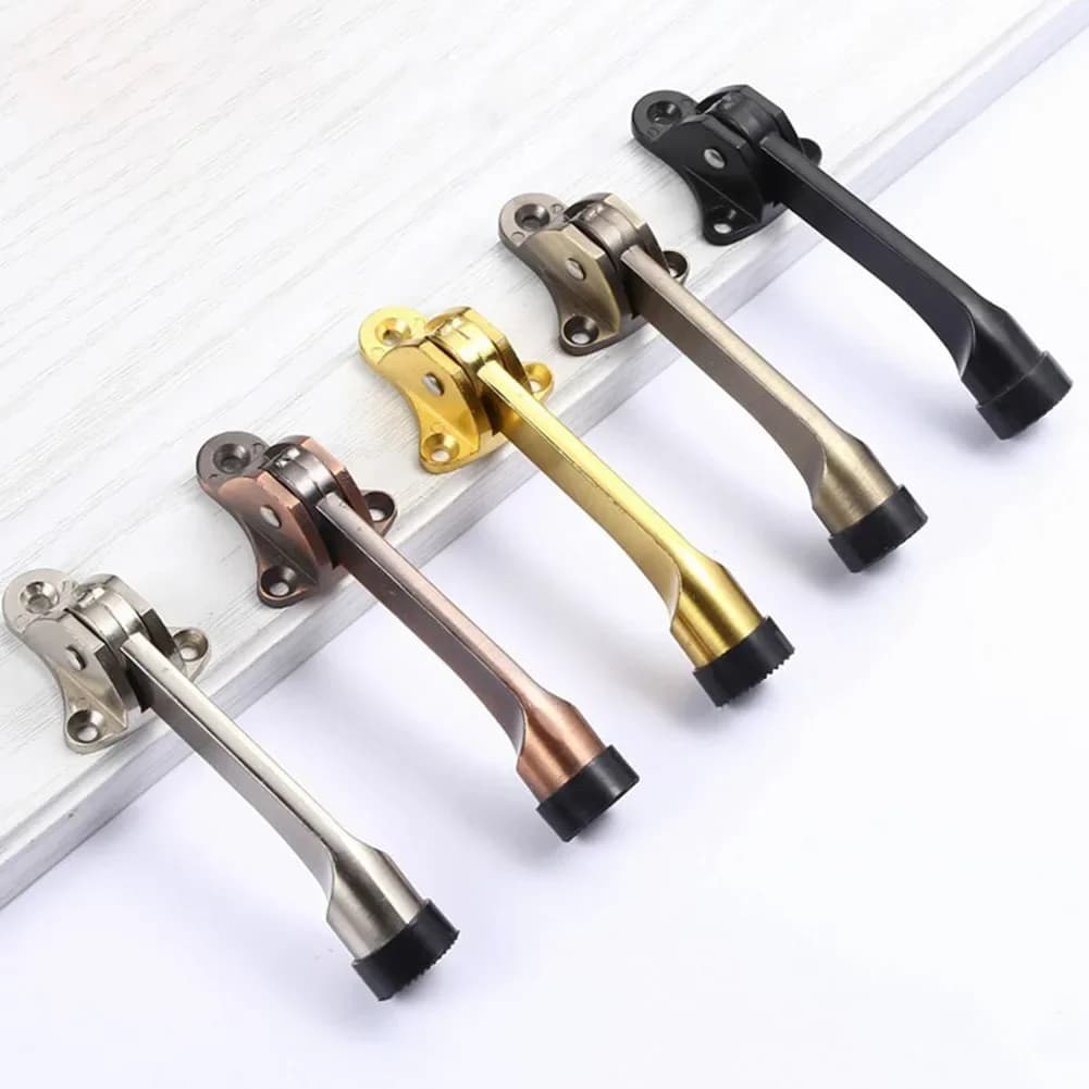 Zinc Alloy Foot-Operated Lever High Quality Kick Down Non-Slip Rubber Door Stop Door Stopper Black Silver Gold