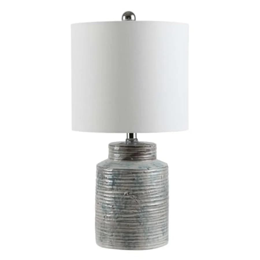 Collezione di Illuminazione Boris, Lampada da Tavolo LED Moderna Contemporanea in Vetro Blu da 19 Pollici per Camera da Letto, Soggiorno, Ufficio, Scrivania, Comodino