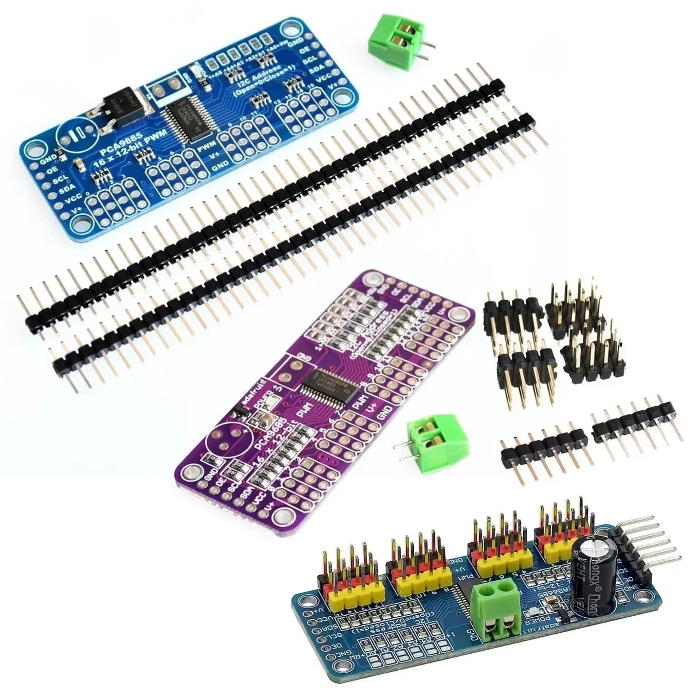 PCA9685PW PWM/Servo Driver-I2C 16-bit 12-bit Module PCA9685 for Samsung Shield Module pi servo shield