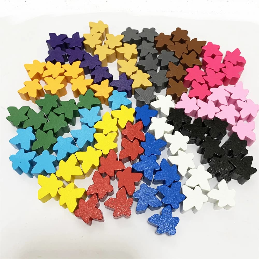 100 PZ Legno 16mm Gioco Extra Meeples Bit Pawns Pezzi Sostituzione Bulk Componenti da gioco da tavolo Pezzi degli scacchi umanoidi