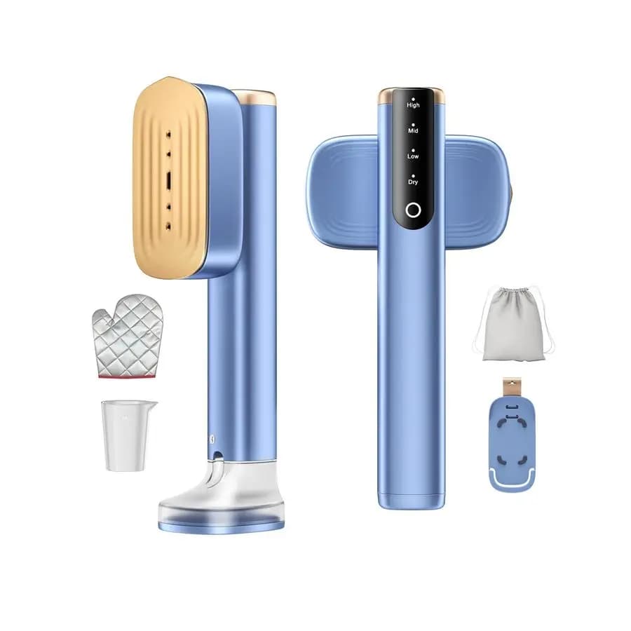 Vaporizzatore Portatile 2in1 per Vestiti, 1200W, Riscaldamento Rapido in 15s, 2 Serbatoi d'Acqua da 280ml, Vaporizzatore da Viaggio Portatile, Versione Migliorata con 4 Funzioni