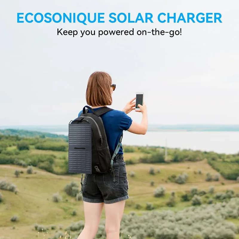 Portable 30W 5V Solar Panel Charger With USB-C USB-A Foldable Solar Charger Emergency Power Panel for Camping Backpacking iPhone