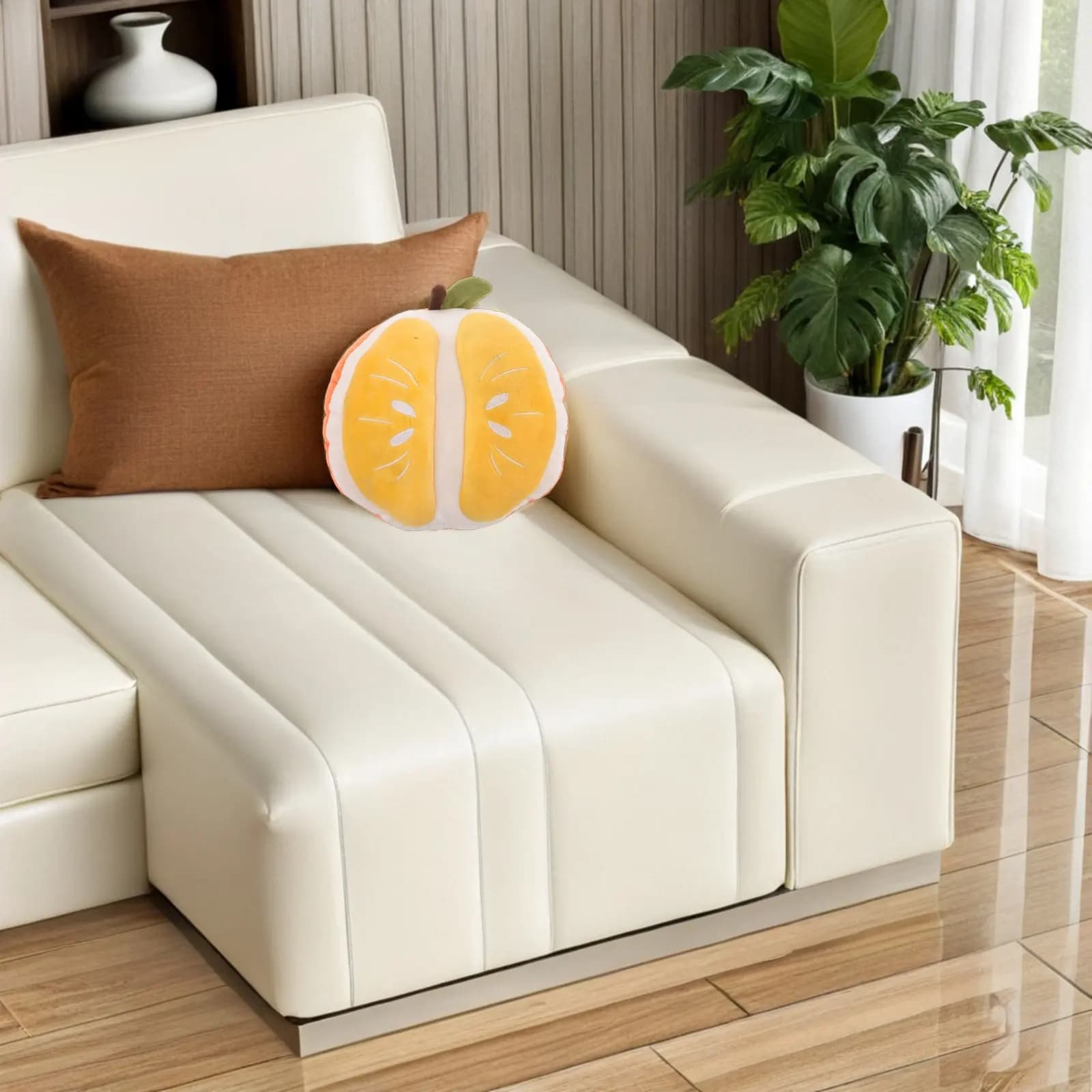 Cuscino a Forma di Arancia Realistico, Morbido e Confortevole, Cuscino Decorativo per Sedia, Divano, Aula, per Bambini