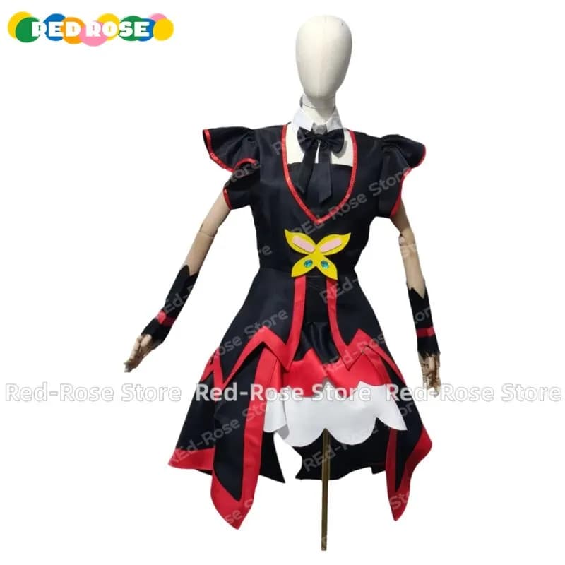 【Personalizzato】 Costume da Cosplay di Towa Akagi Cure Scarlet da Go Princess PreCure, Abito per Halloween, Feste e Giochi di Ruolo