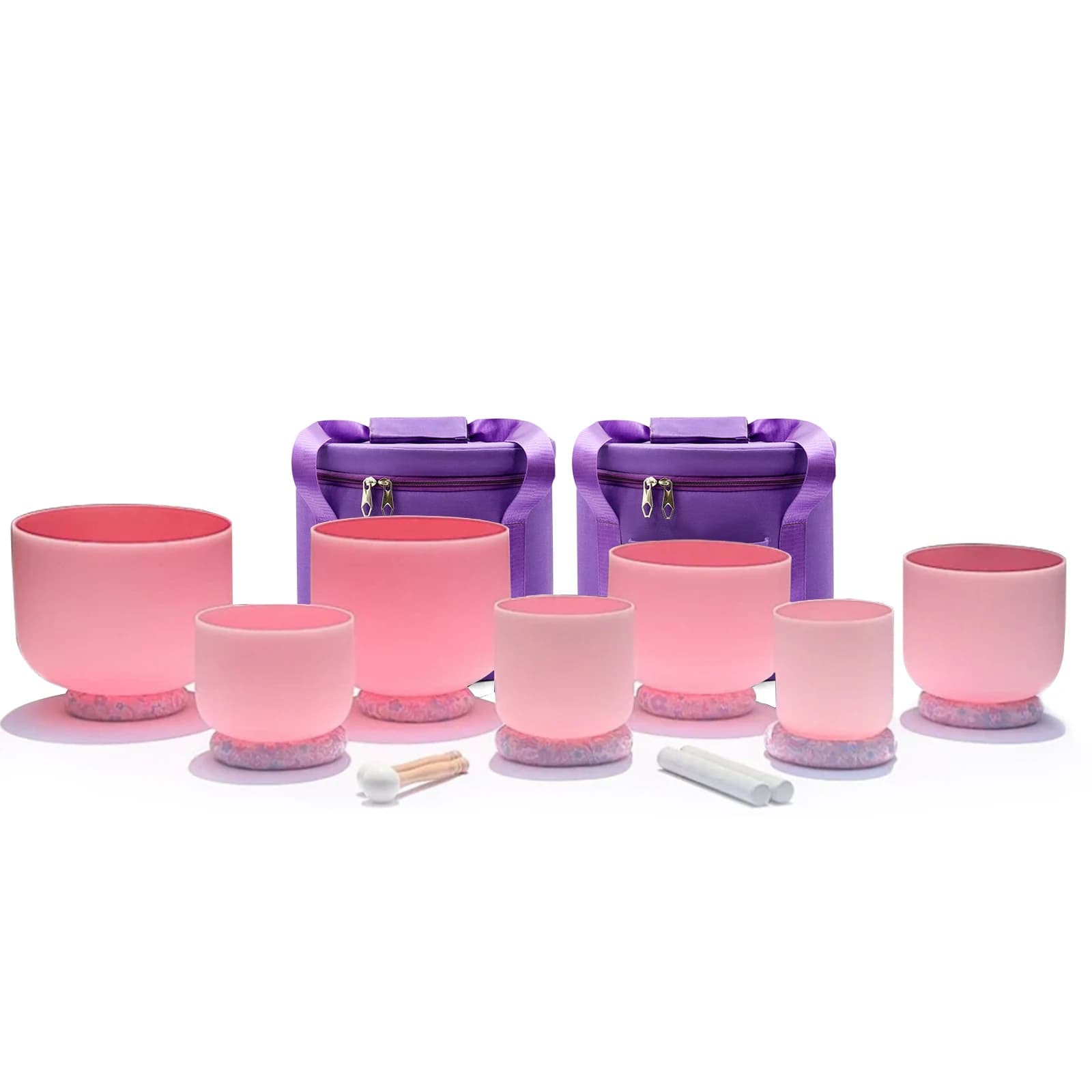 Hye-eun Rose Quartz Sound Bowl 6-12/7-12inch Pink Crystal Singing Bowl ABCDEFG Note for Sound Healing Yoga Meditation