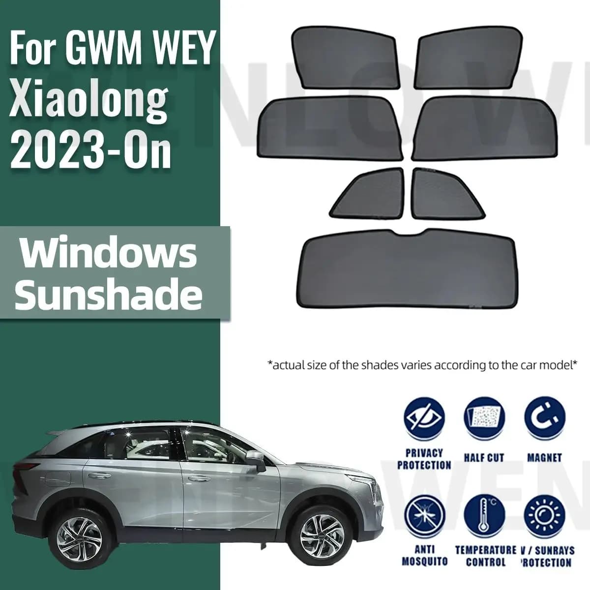 Per GWM WEY Xiaolong 2023 2024 2025 Magnete Auto Parasole Visiera Parabrezza Anteriore Telaio Tenda Lunotto Laterale Posteriore Parasole Scudo