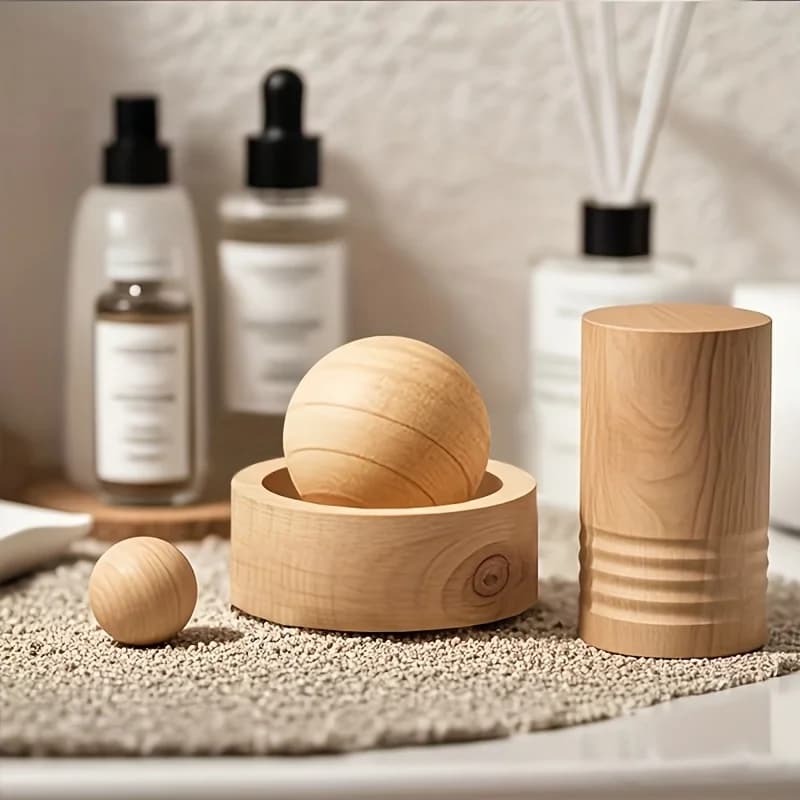 Essential Oil Diffuser for Car and Home - Mini Wood Natural Fragrance Diffuser, Suitable for Bedroom, Living Room, Bathroom