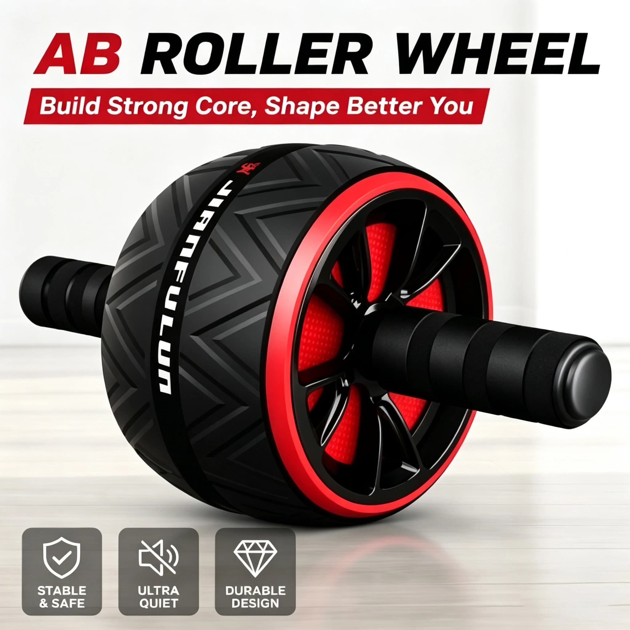 Ab Waist Roller Wheel For Abs Core Workout Non-Slip Home Gym Fitness Equipment Men Women Abdominal Training Durable Design Body
