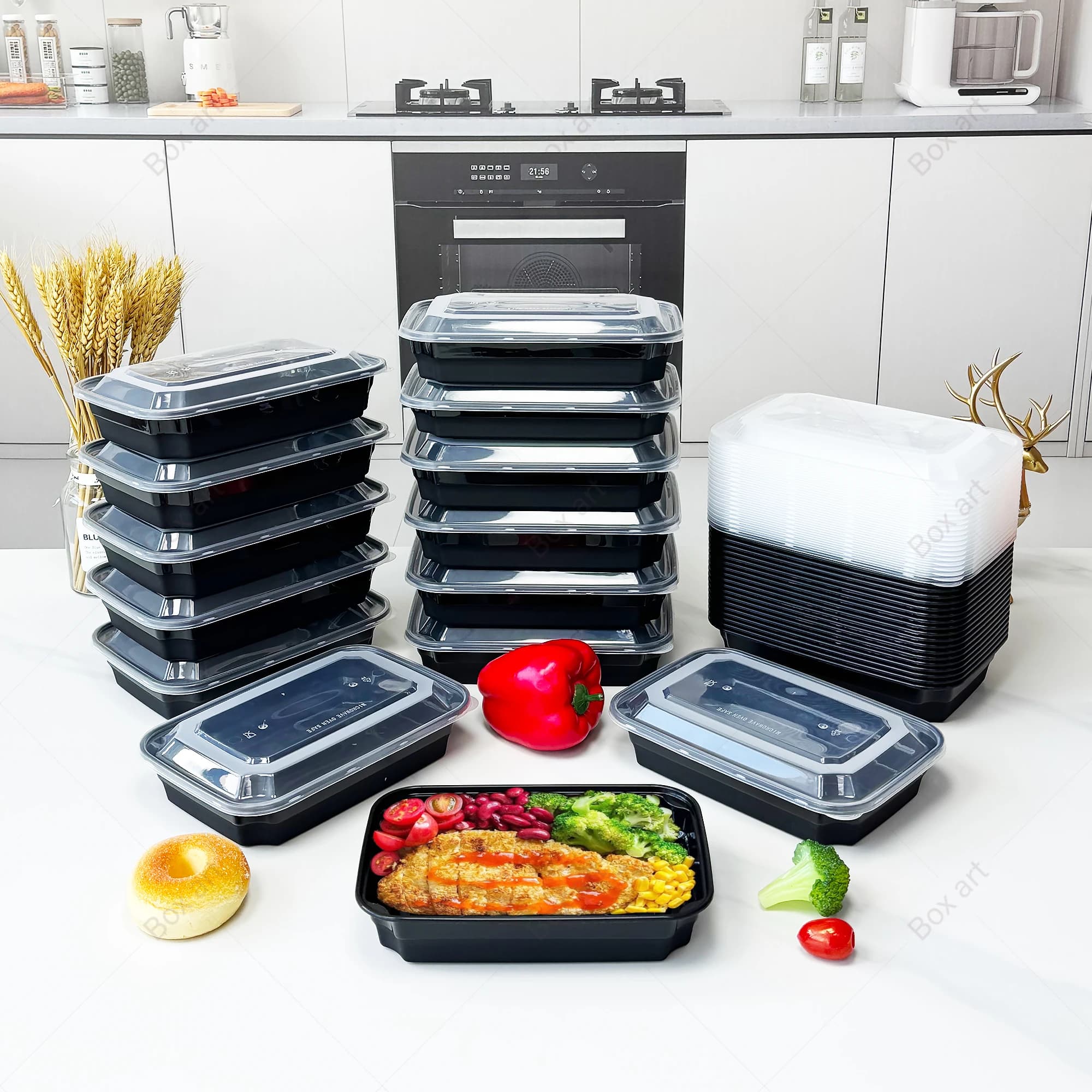15/35 pezzi, contenitori rettangolari da 28oz per la preparazione dei pasti, con coperchi, leggeri, adatti per microonde e congelatore, riutilizzabili, sicuri per microonde e frigorifero, ideali per pasti in ufficio, pranzi scolastici, picnic, feste e vacanze.