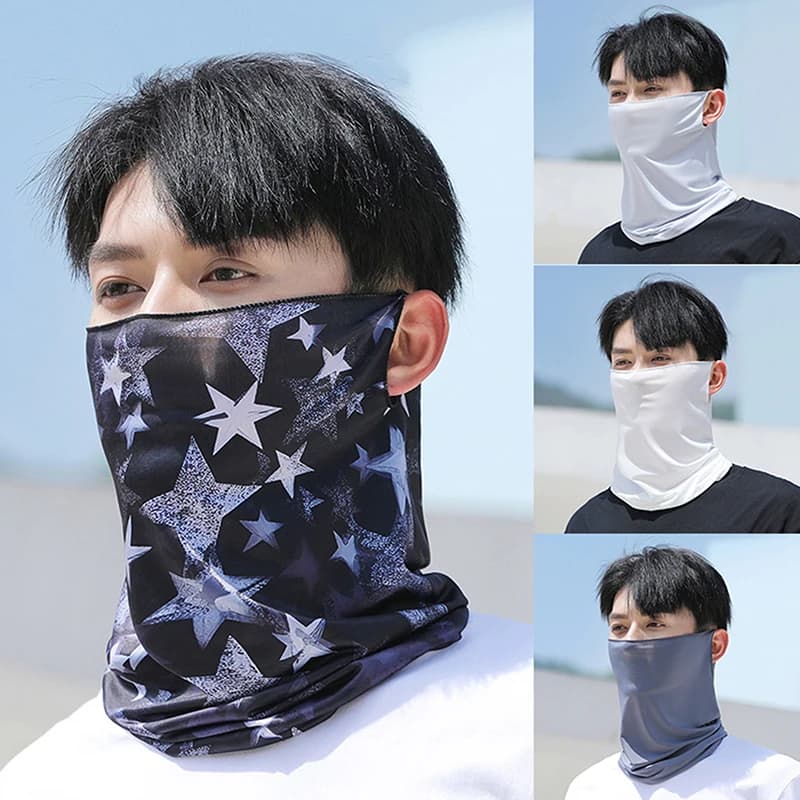Fashion Punk Men's Solar Protection Mask Women's Summer Face Collar UV Protection Hip Hop Ear Scarf Outdoor Sports Cycling Bandana Scarves