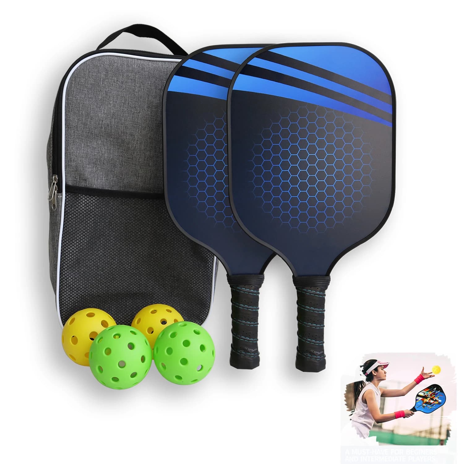 Pickleball in edizione speciale Pickleball in fibra di carbonio per rotazione e controllo bordi iniettati in schiuma Pickleball termoformato