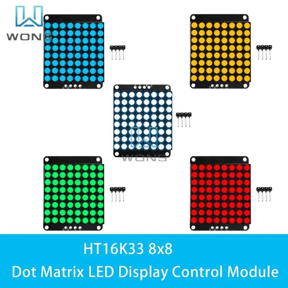 Modulo a matrice di punti 8x8 modulo di visualizzazione del modulo microcontrollore a luce rossa HT16K33 modulo di controllo del Display a LED I2C per Arduino 5V