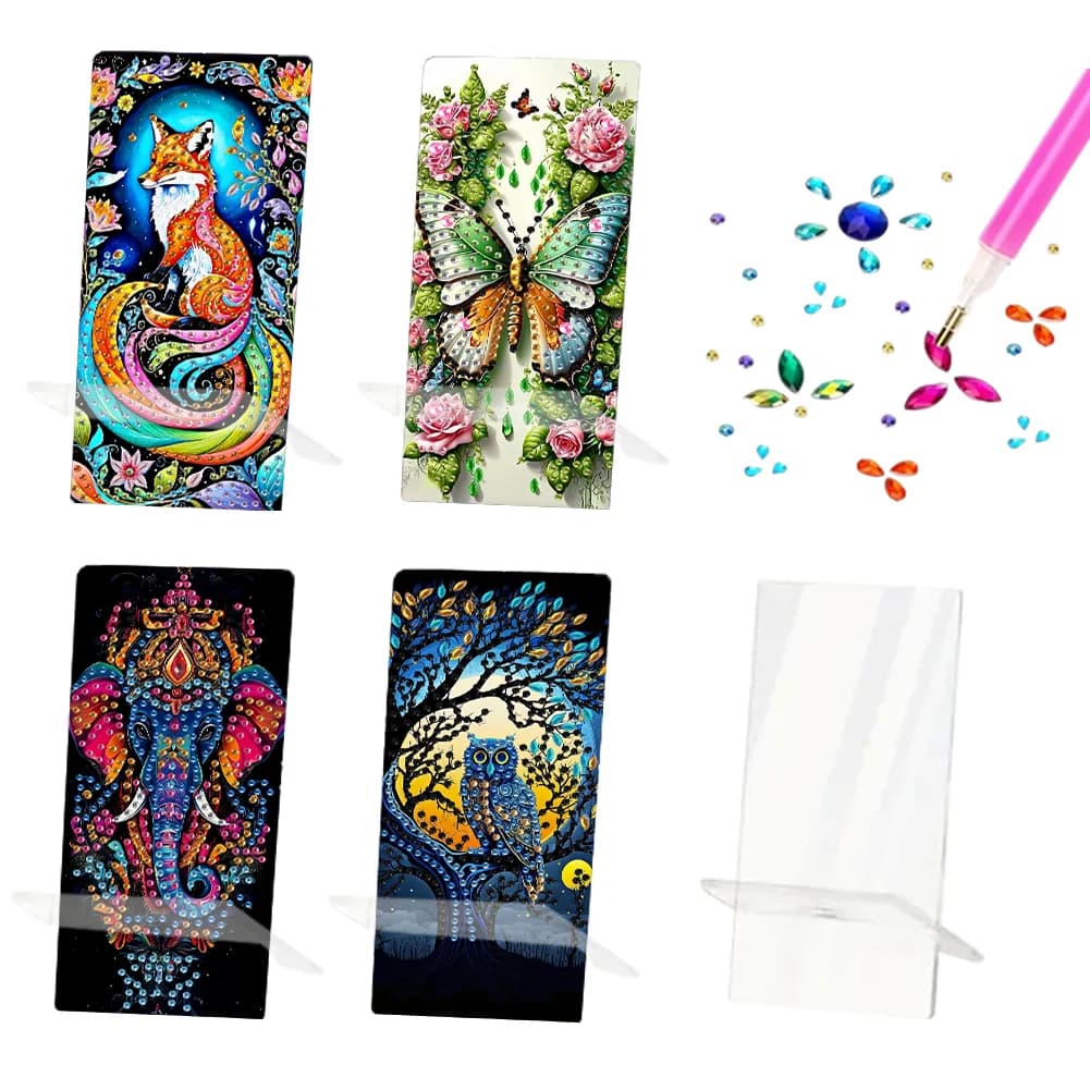 1 Piece / DIY Diamond-Embroidered Mobile Phone Stand and Mirror, Made of Acrylic, for desktop Decoration and for Binge-Watching