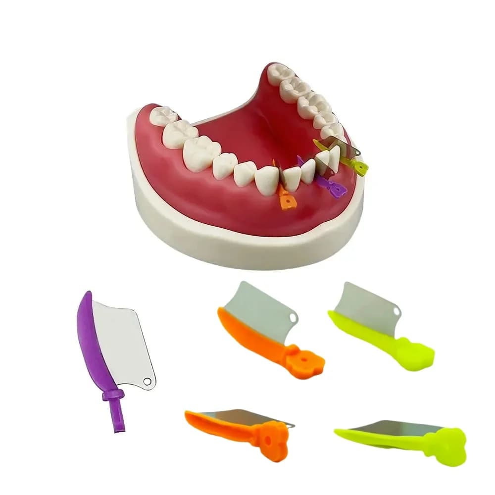 50Pcs Box Dental Wedge Prime Teeth Interproximal Wedge Guard With Metal Plastic Wedge Knife Dental Steel Matrix S M L Sizes