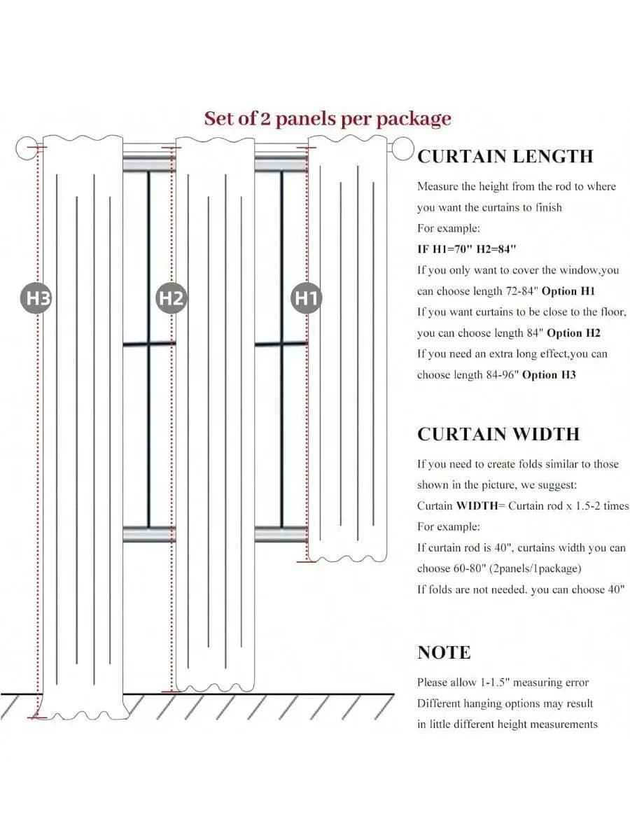 RustBrown Black Out 90 Inch Long Boho Curtains 2 Panel Set Farmhouse Curtains For Living Room Darkening/Thermal/Noise Reduction