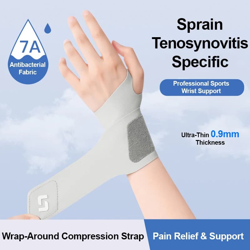 Supporto per Polso Unisex, Fascia Compressiva per Tenosinovite, Protezione Traspirante per Artrite, Nastro per Polso da Basket e Fitness